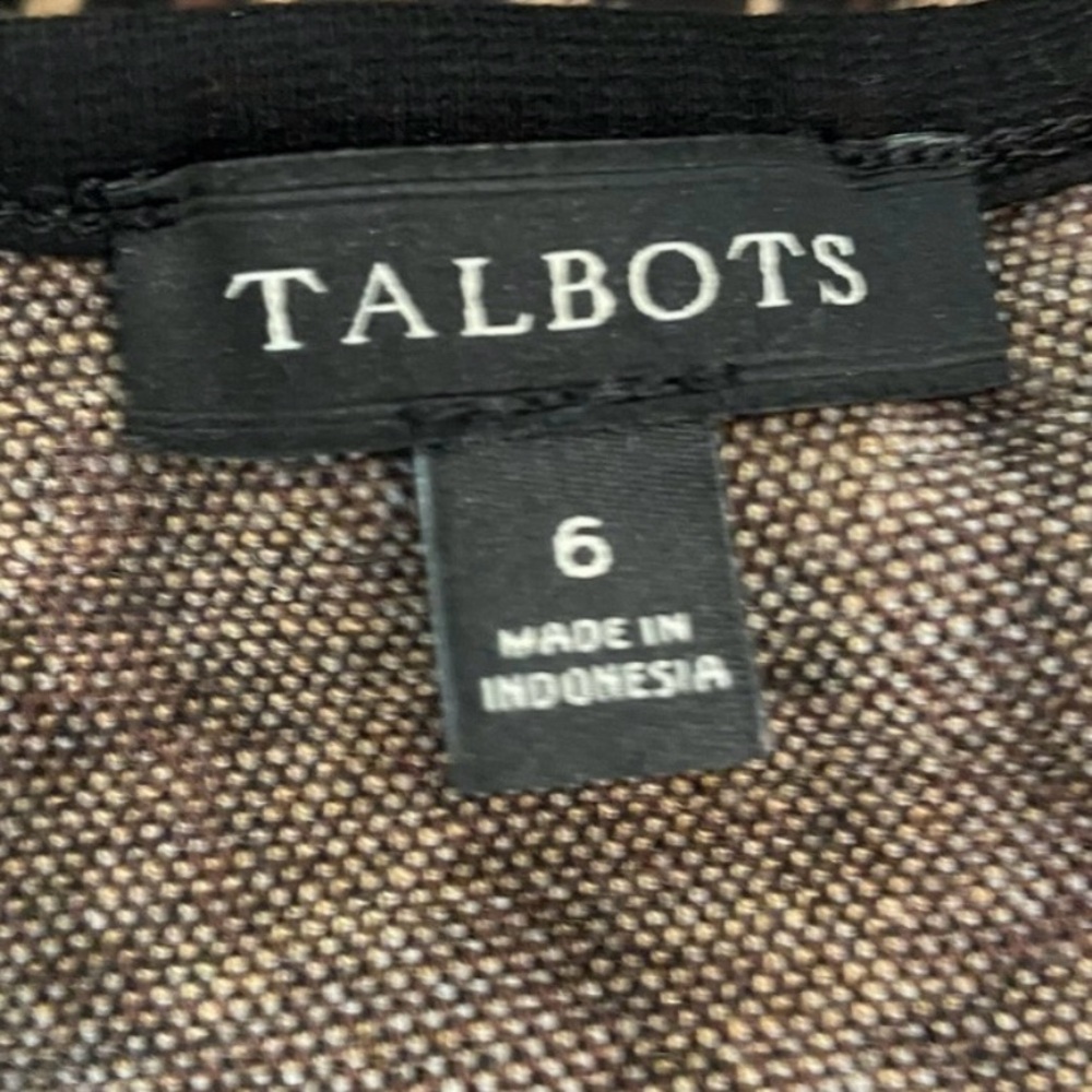 Talbots Leopard Print Sleeveless Jacquard Mini Dress Black Brown Tan LIKE NEW - Picture 2 of 7